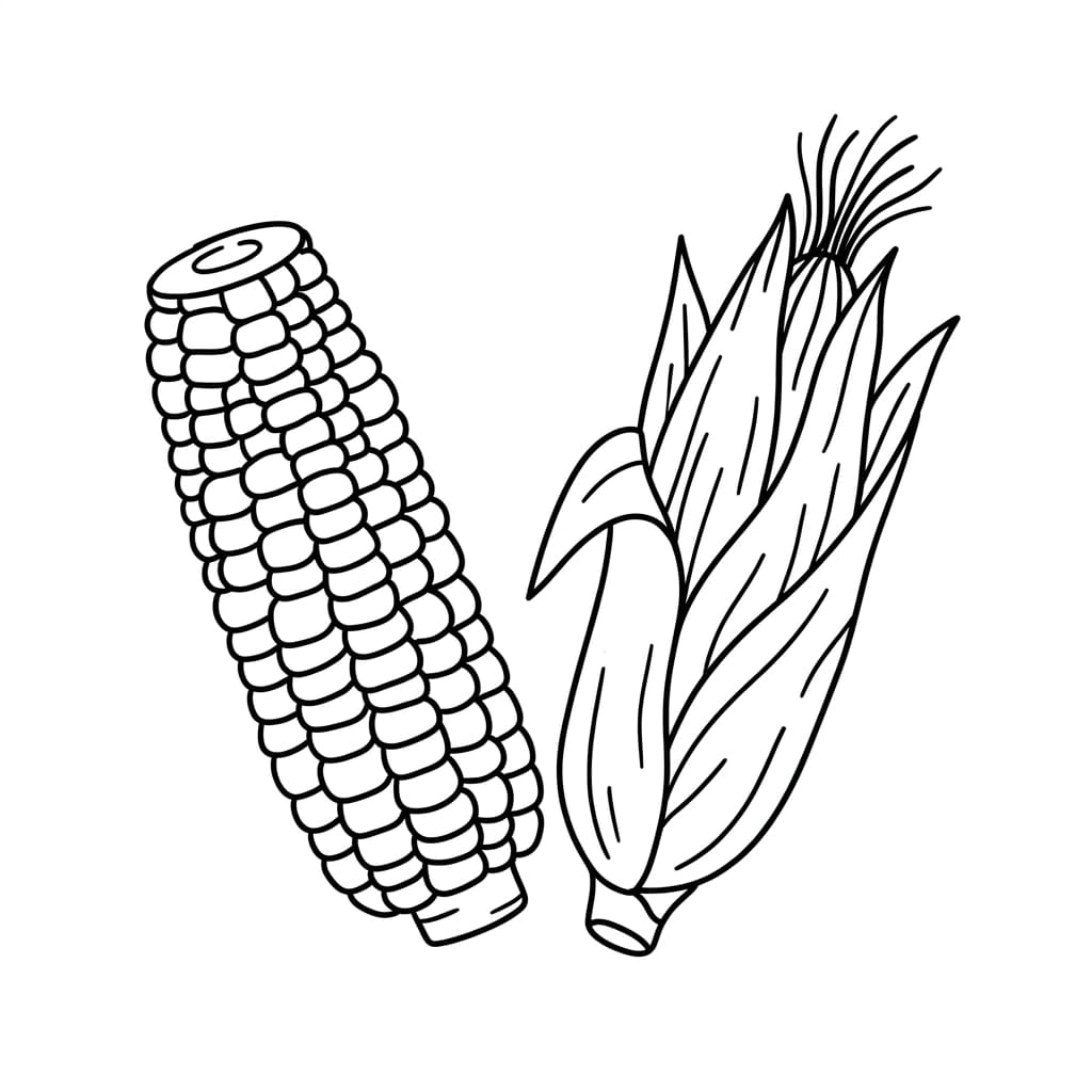 Angled Corn Pair drawing idea