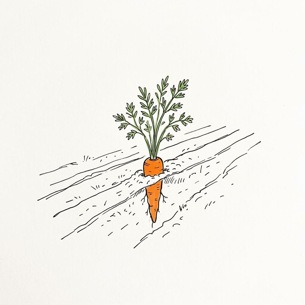 Carrot with Garden Rows