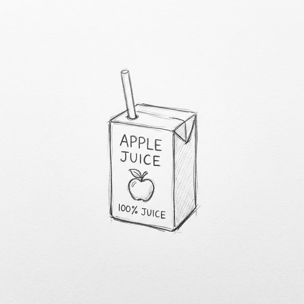 Juice Box with Short Straw drawing idea