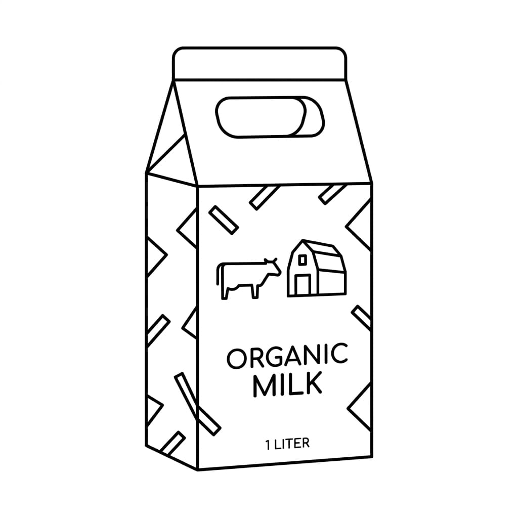 Milk Carton with Handle Cutout drawing idea