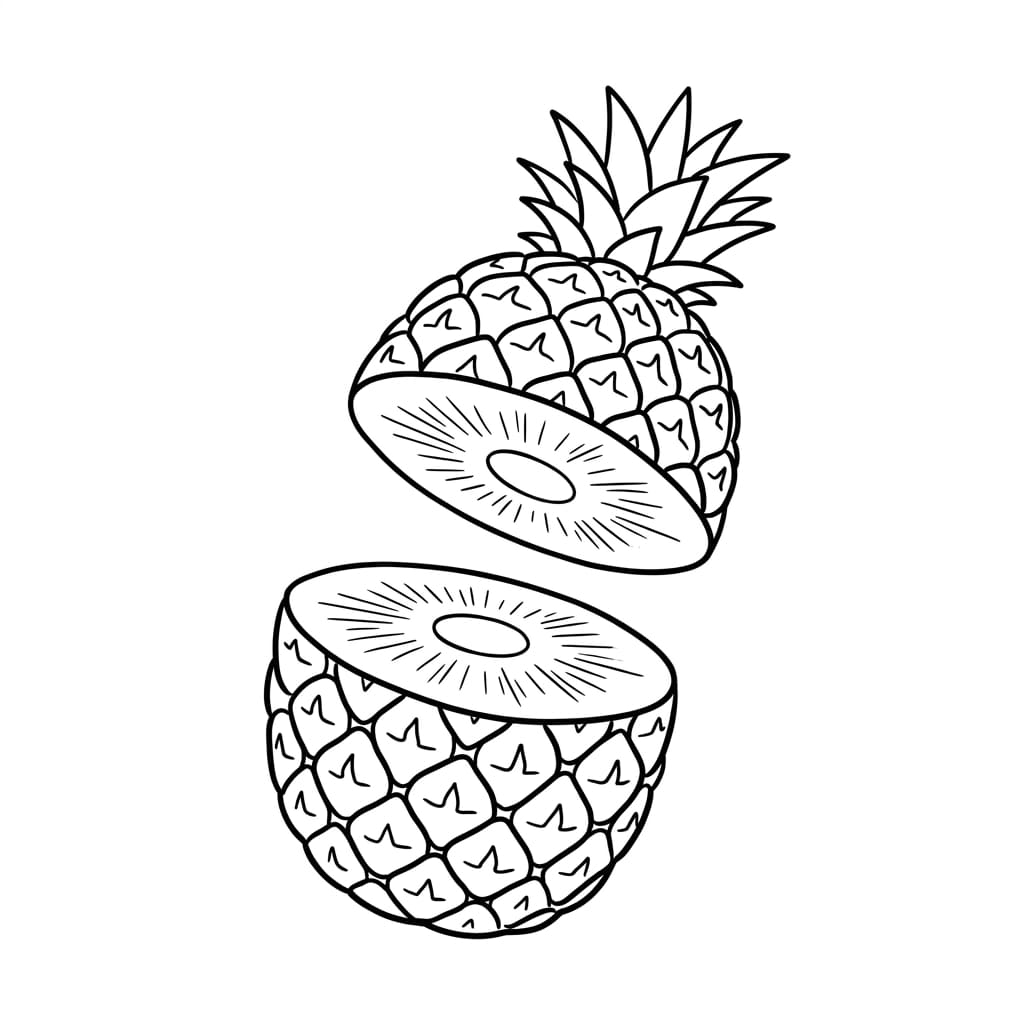 Top-and-Bottom Halved Pineapple drawing idea