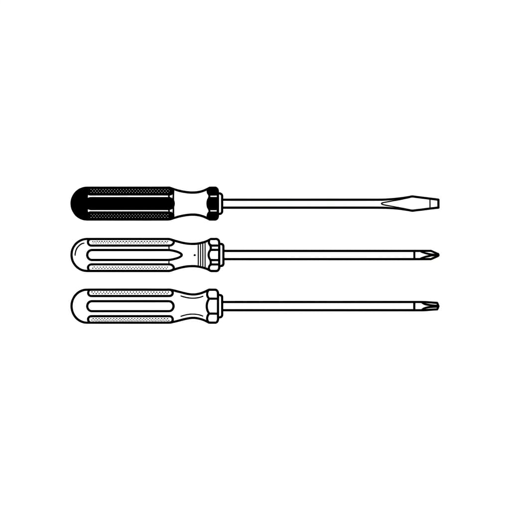 Screwdriver Set in a Row drawing idea