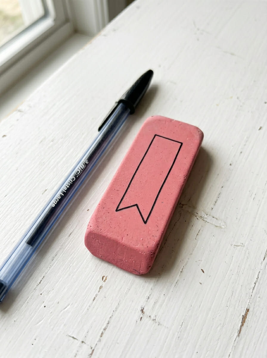 Bookmark_rectangle_on_eraser_drawing_idea