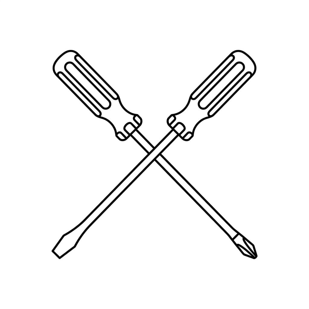 Crossed Screwdrivers drawing idea