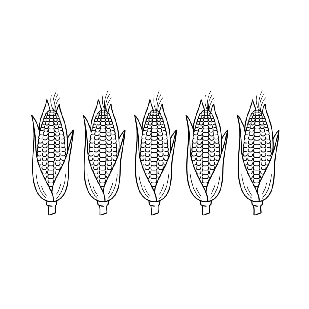Tiny Corn Cob Row drawing idea