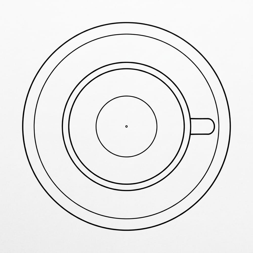 Top View Teacup drawing idea