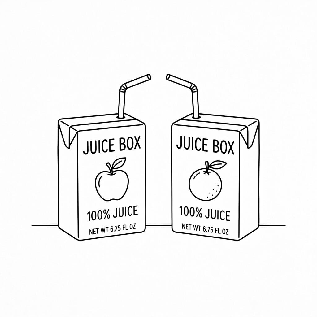 Two Juice Boxes Side by Side drawing idea