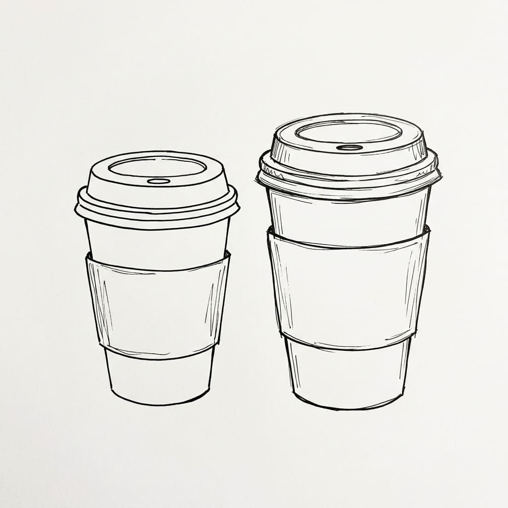 The Duo Setup takeaway coffee cup drawing idea
