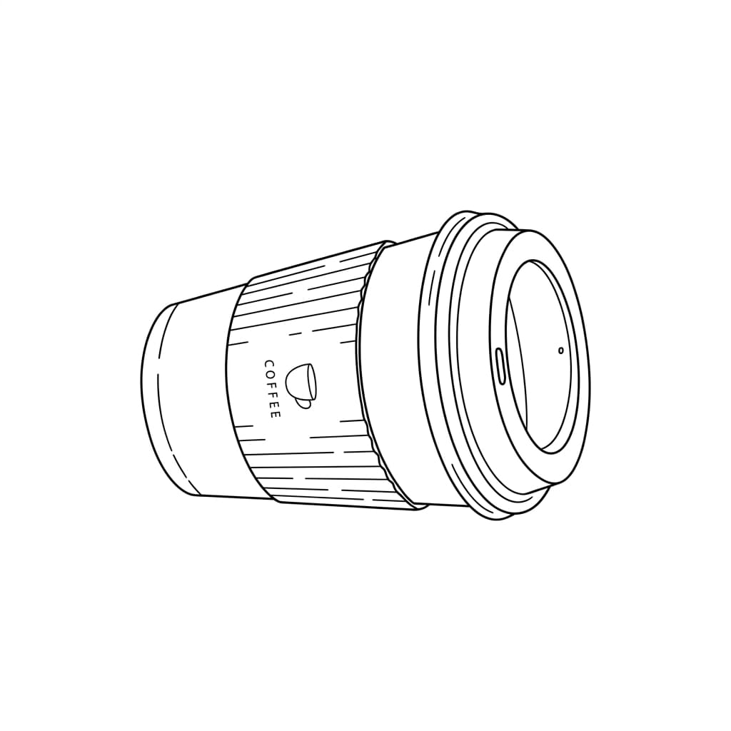 The Tilted Cup takeaway coffee cup drawing idea