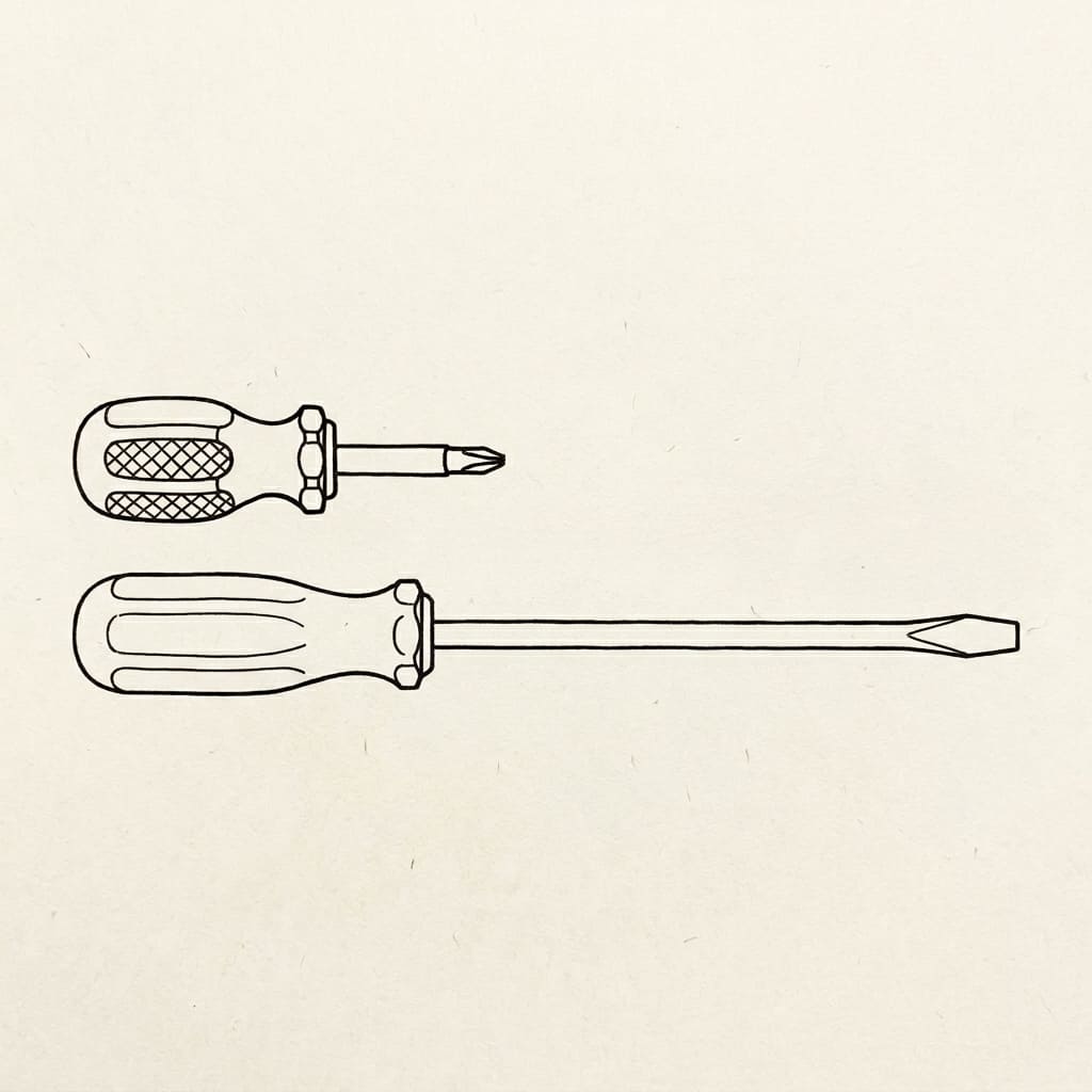 Small and Large Pair Screwdriver drawing idea