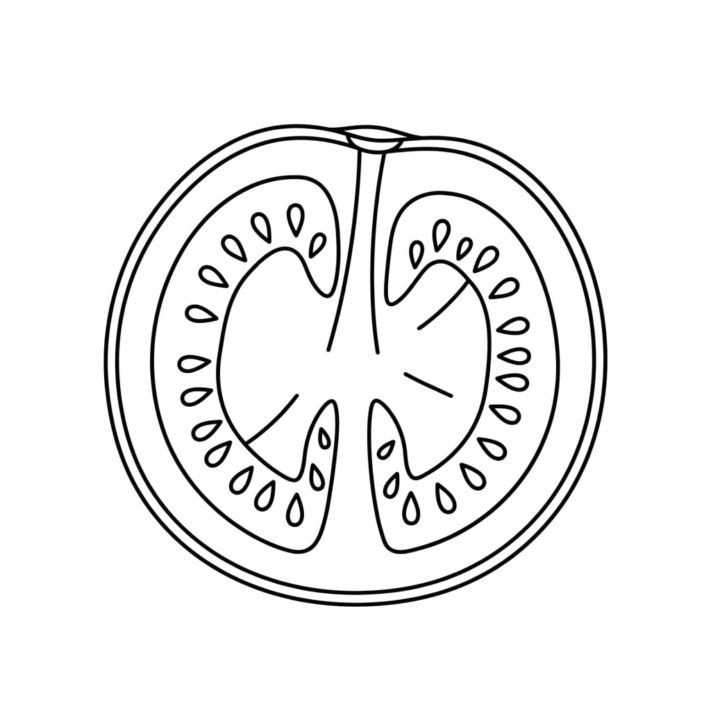 Tomato Cut in Half drawing idea