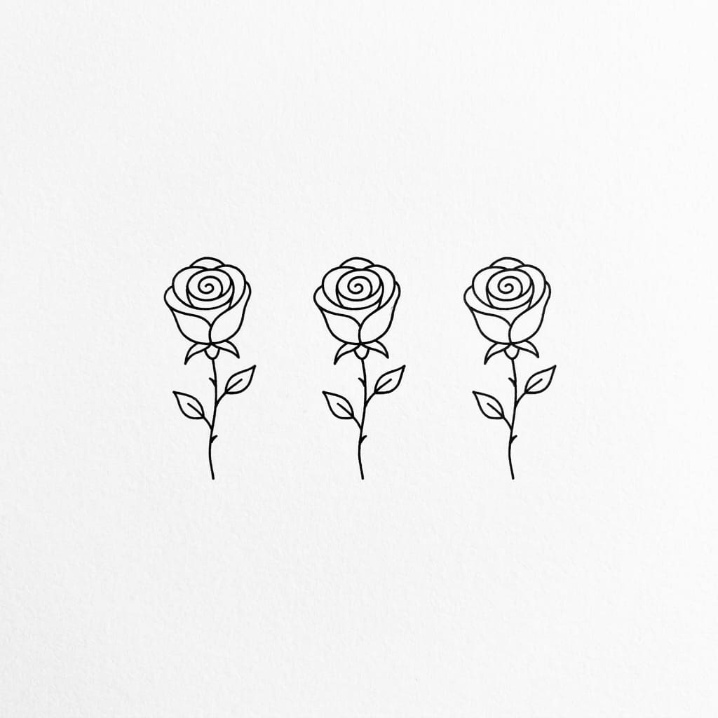 Three Tiny Roses drawing idea