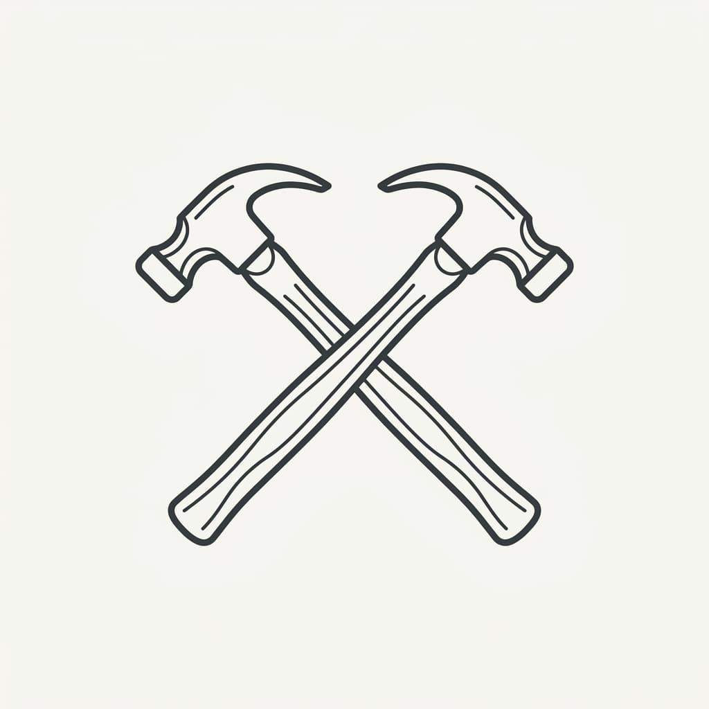 Crossed Hammers Icon drawing idea