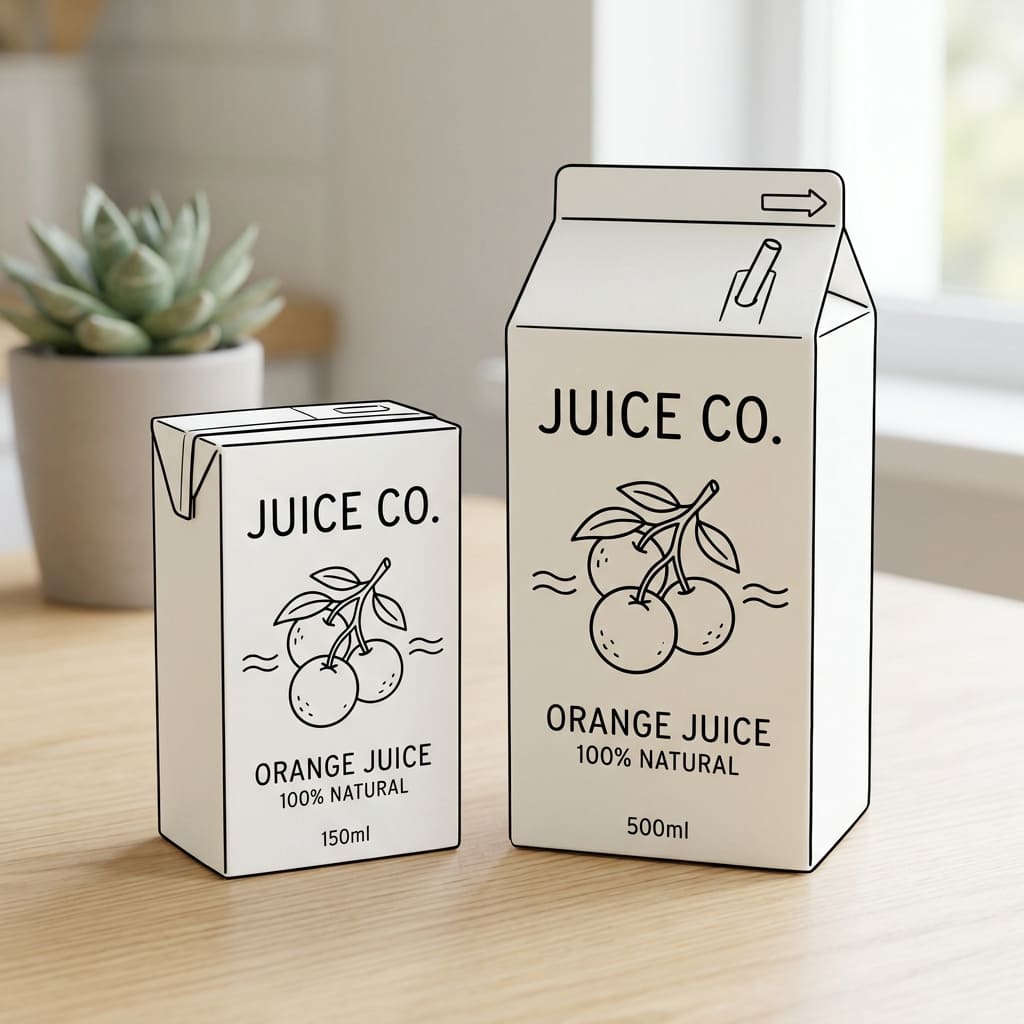 Small and Large Juice Boxes drawing idea