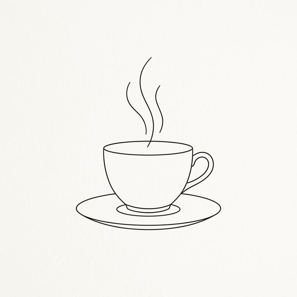 Teacup with Steam drawing idea