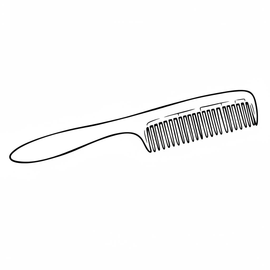 A Long-Handle Comb with Fine Teeth drawing idea