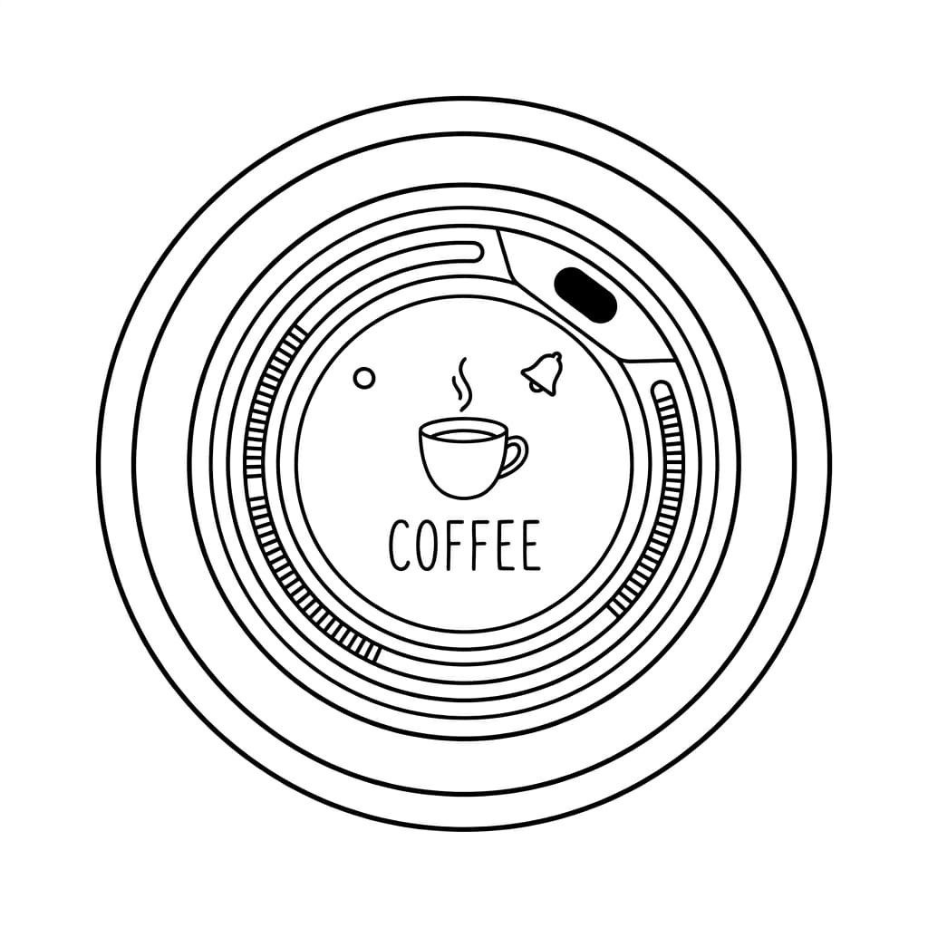 Top-Down View takeaway coffee cup drawing idea