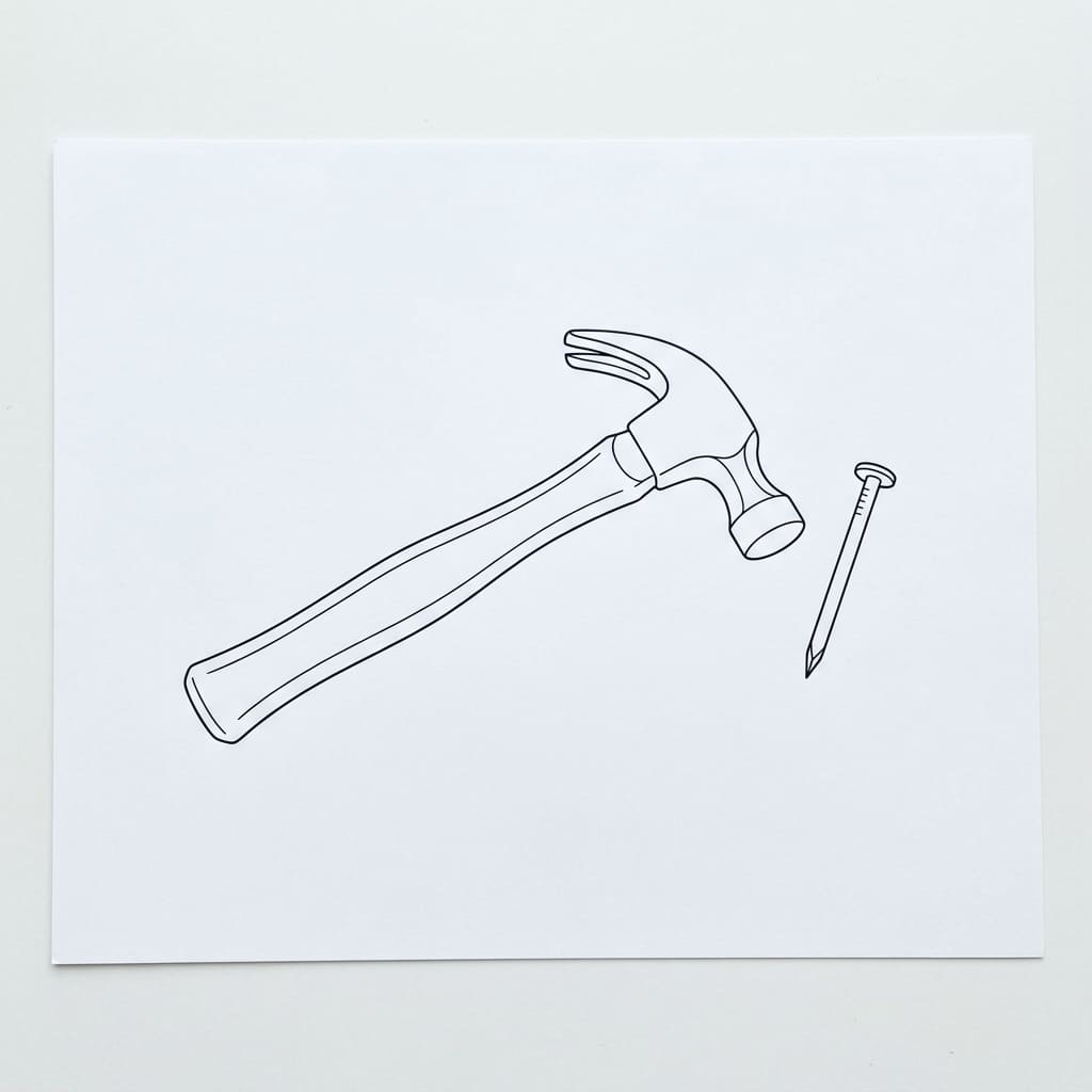 Hammer with Nail drawing idea