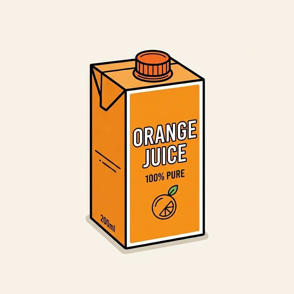 Juice Box with Cap drawing idea