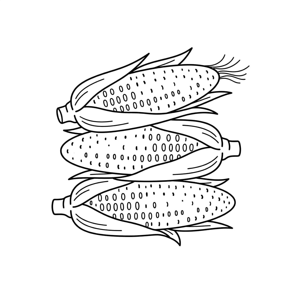 Stacked Corn Cobs drawing idea