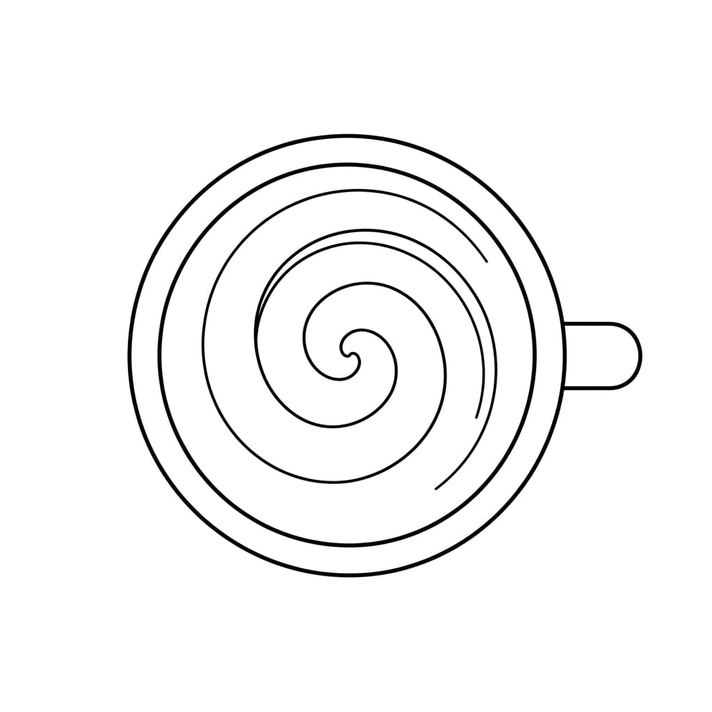 Top View Coffee Mug drawing idea