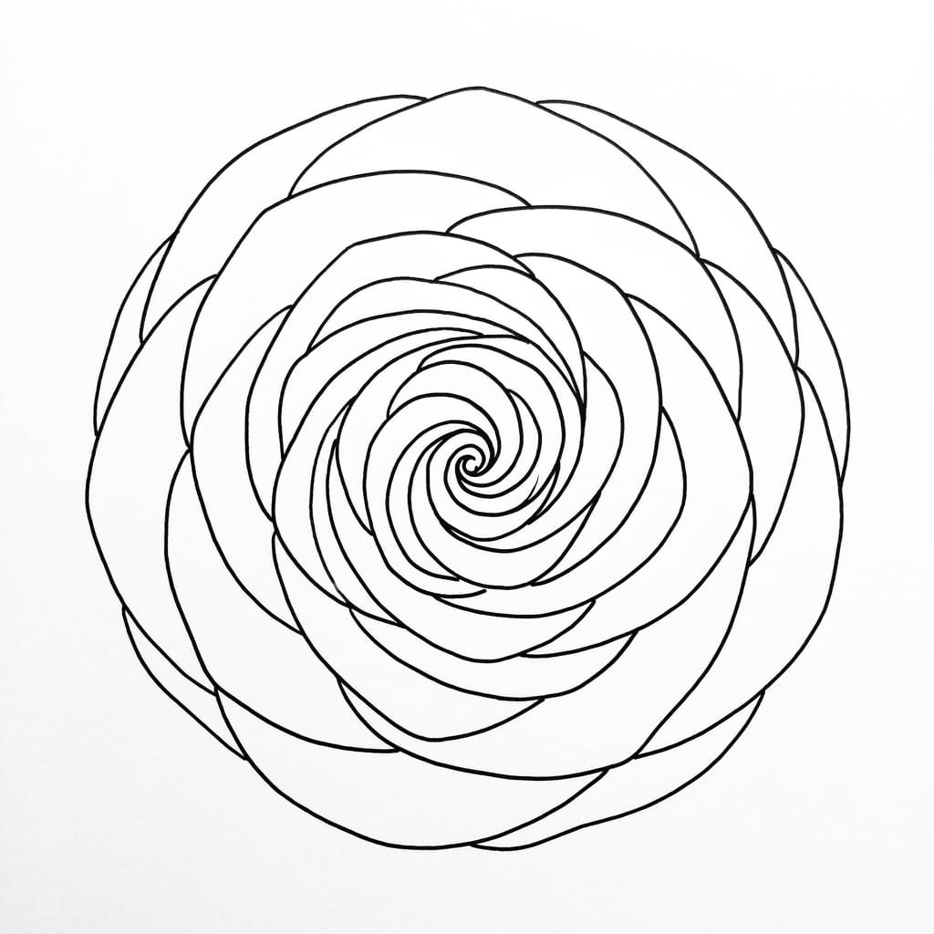 Top View Rose drawing idea