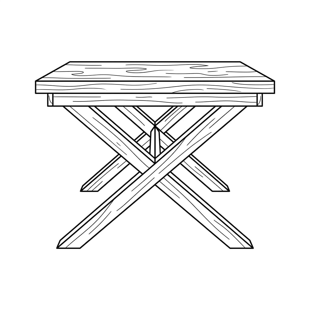 Wooden style coffee table drawing idea