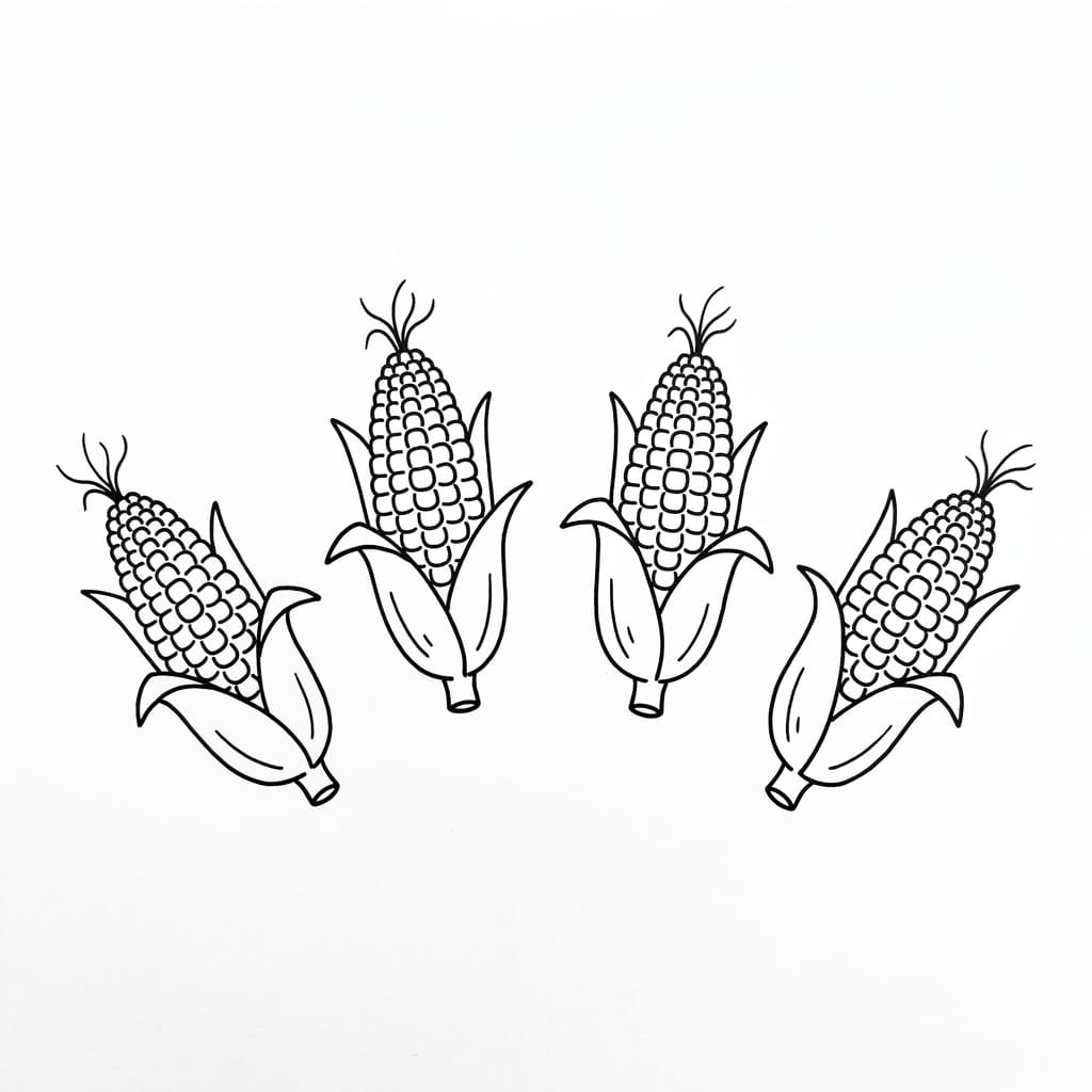 Curved Corn Arrangement drawing idea