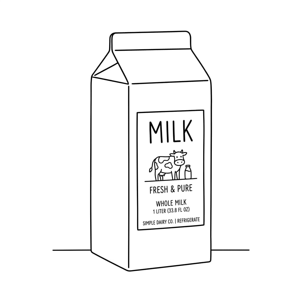 Milk Carton with Label drawing idea