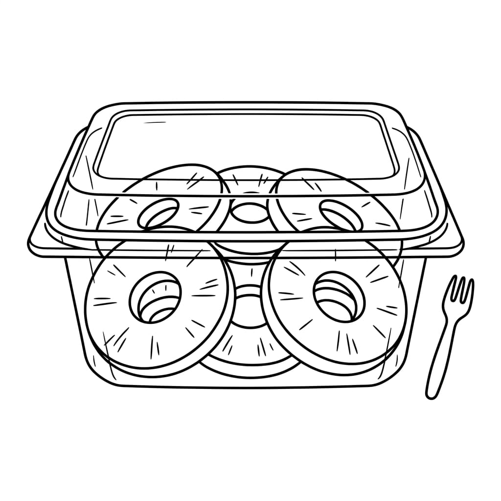 Pineapple in Plastic Container drawing idea