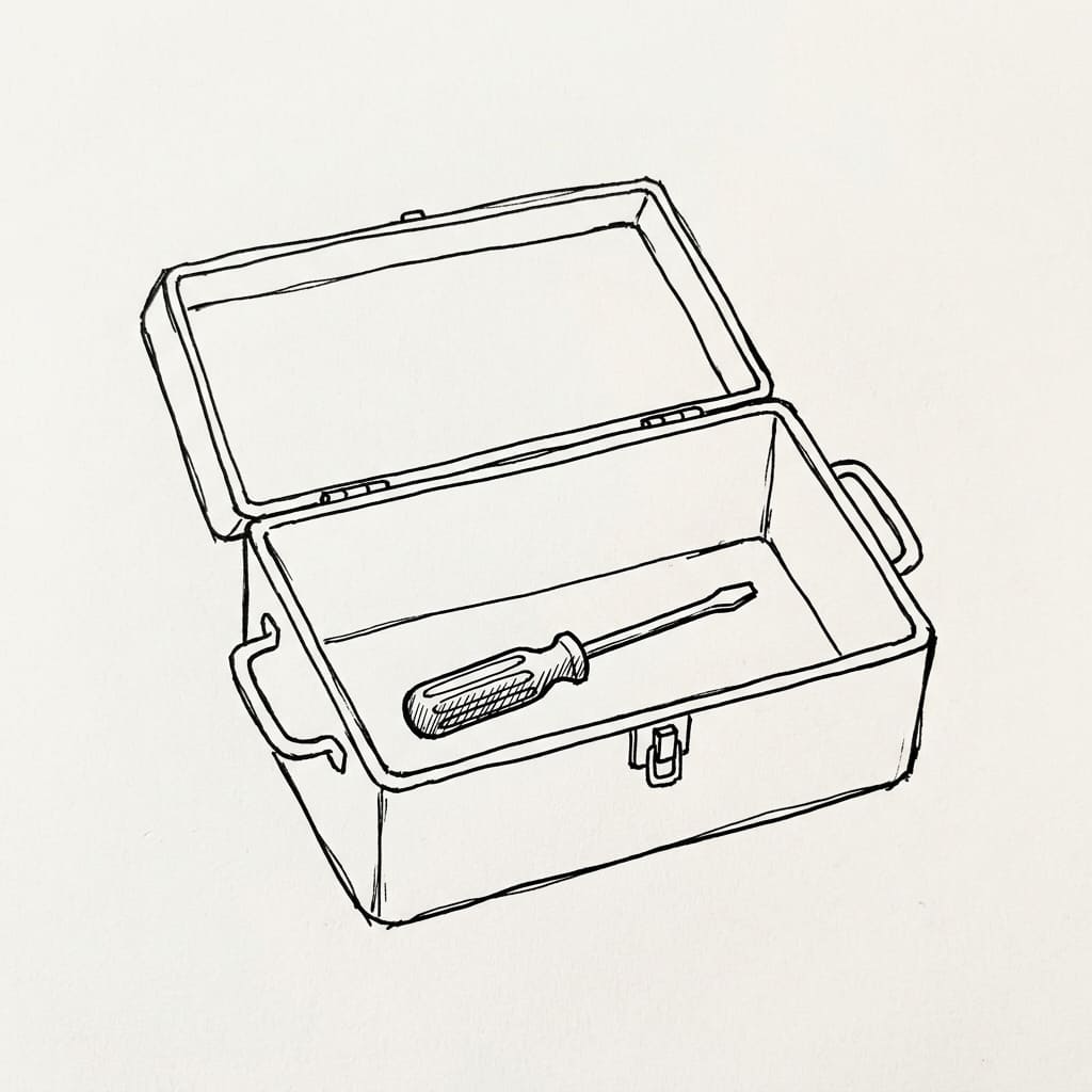 Screwdriver in Toolbox drawing idea