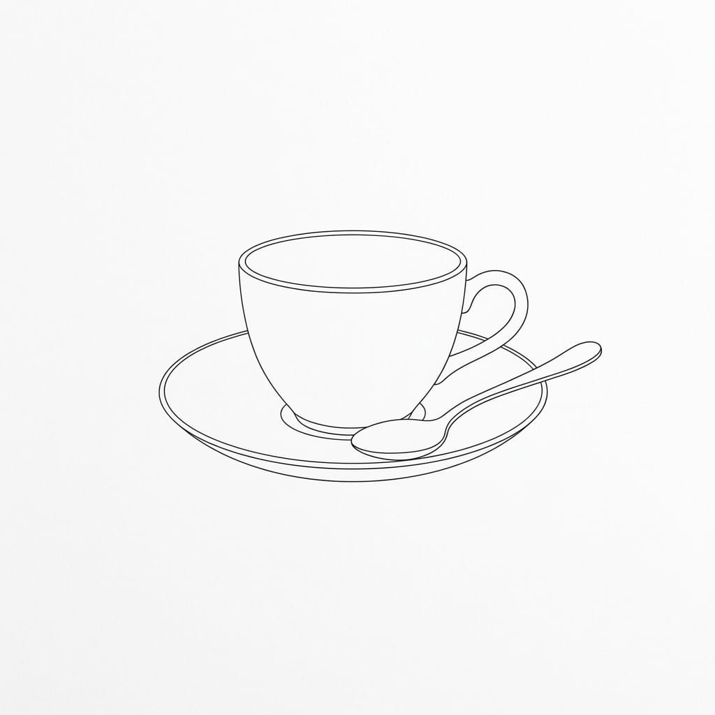 Teacup with a Teaspoon drawing idea