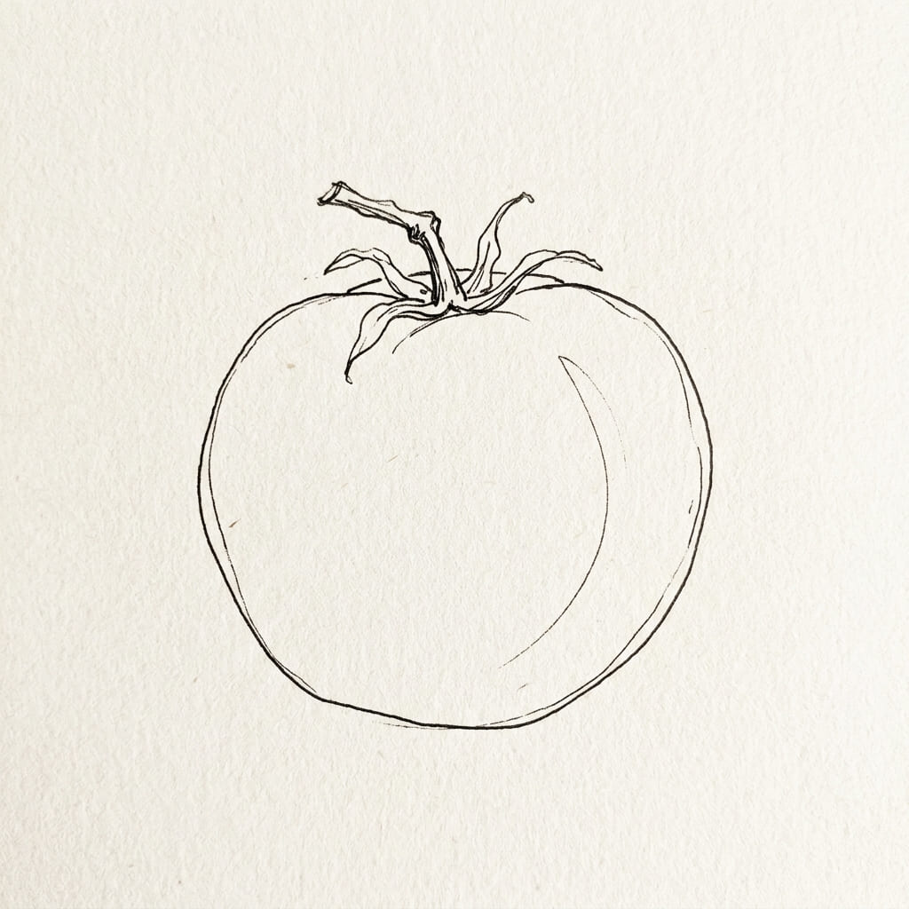 Side View Tomato drawing idea