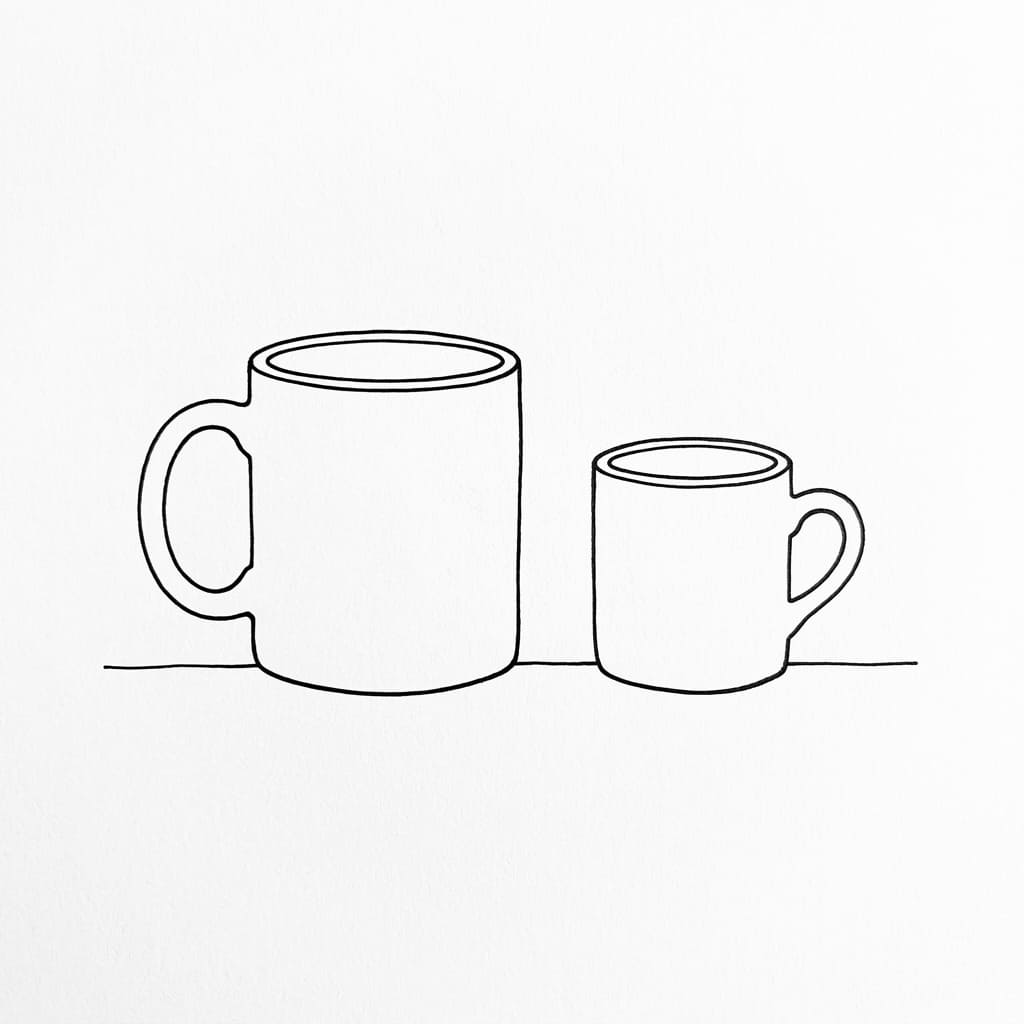Two Mugs Side by Side drawing idea