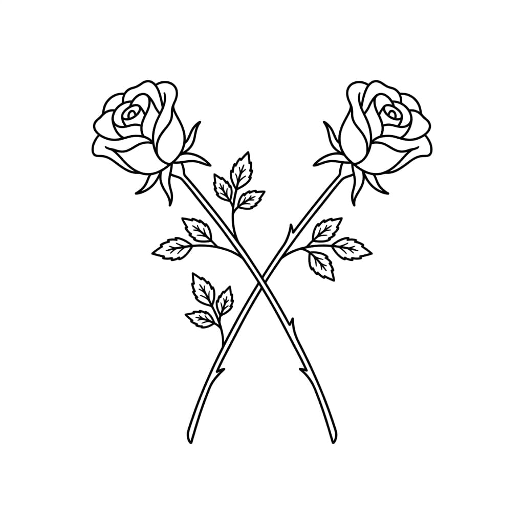 Two Roses Crossing drawing idea