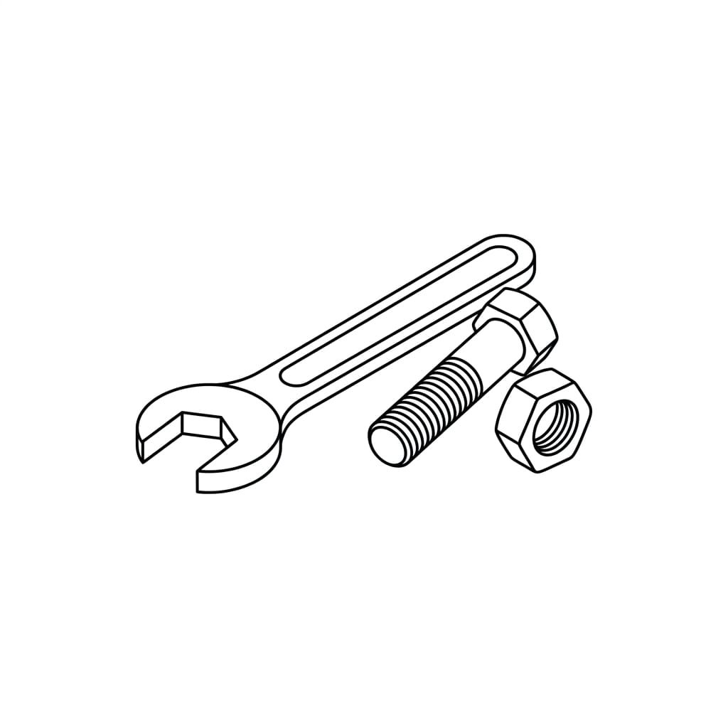 Wrench with Nut and Bolt