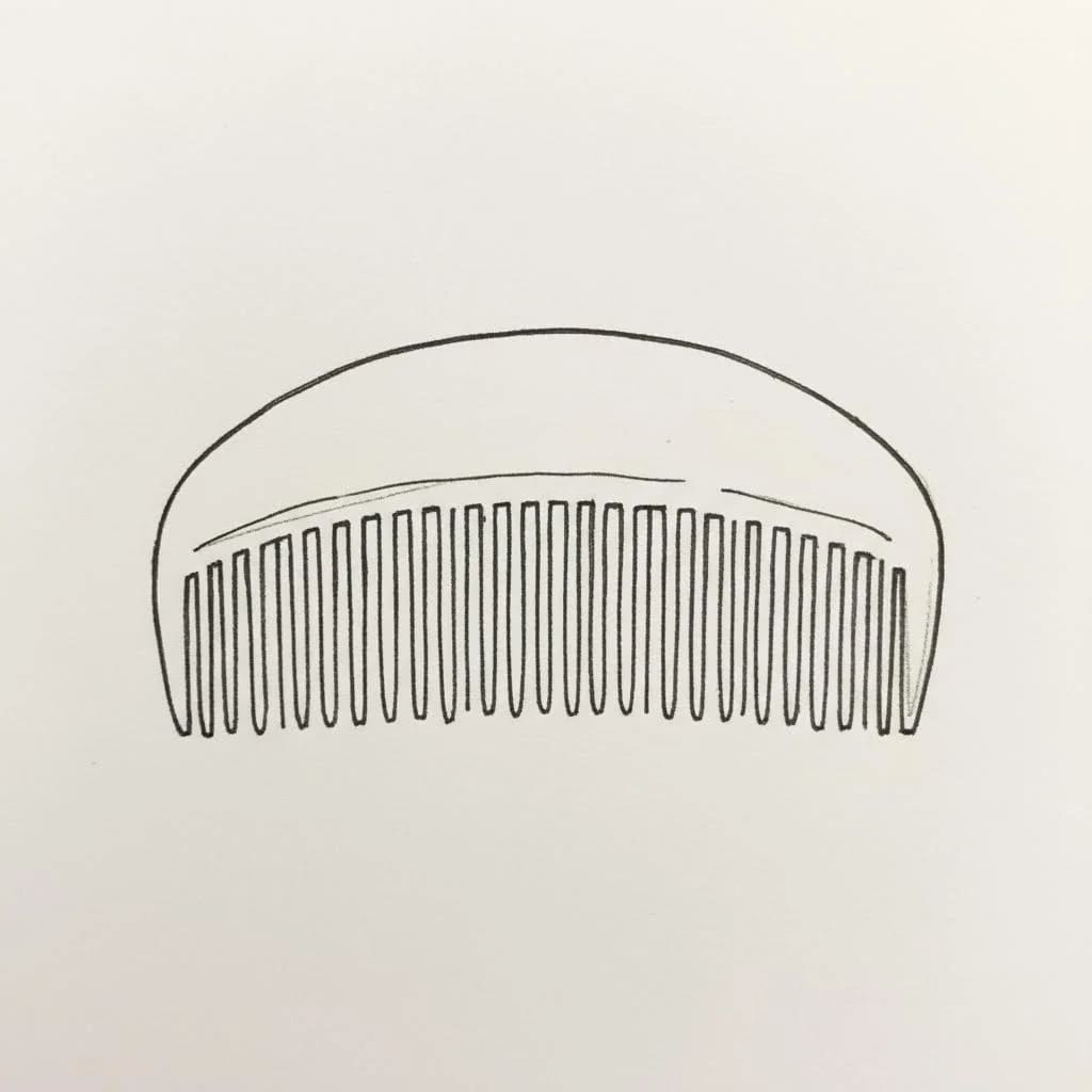 A Slightly Curved Comb (Arched Shape) drawing idea