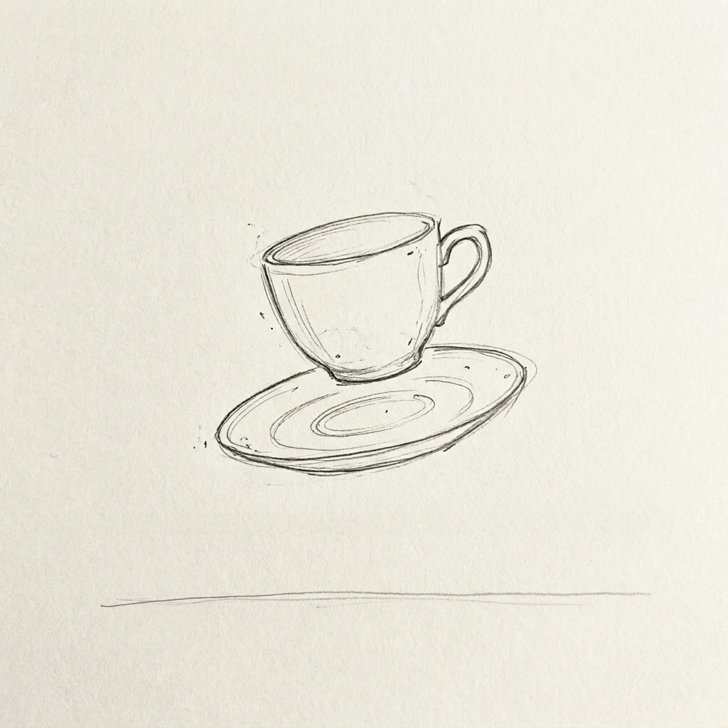 Floating Teacup drawing idea
