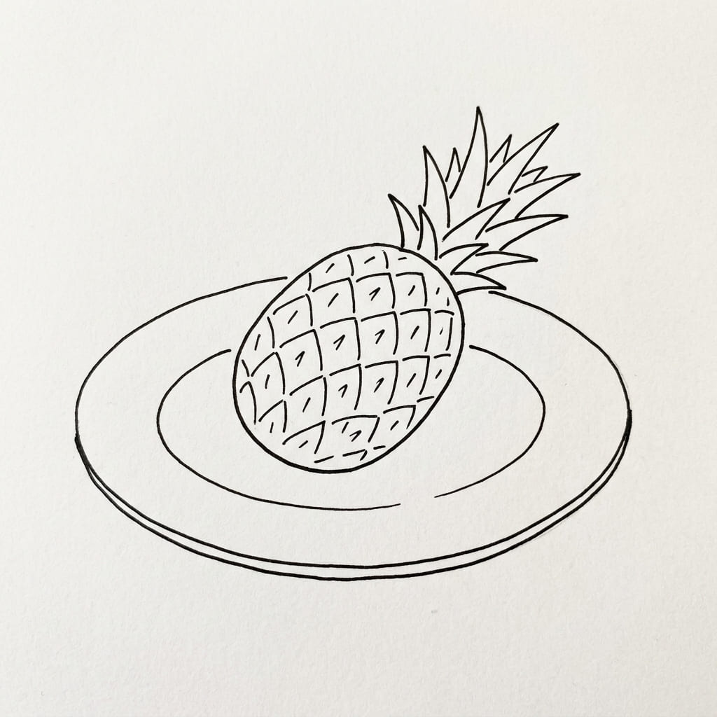 Pineapple on a Plate drawing idea