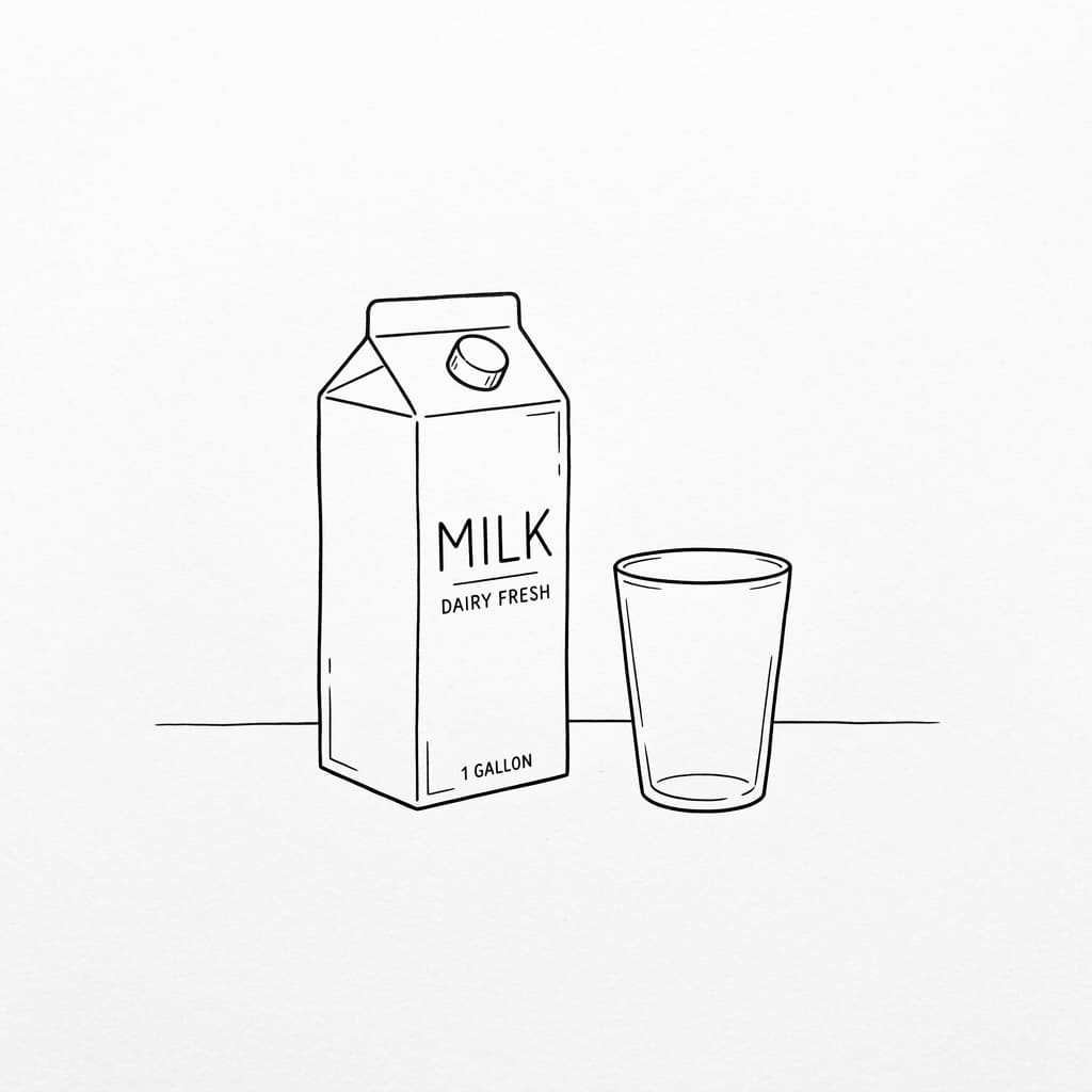Milk Carton and Glass drawing idea