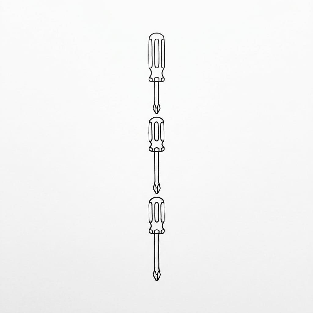 Vertical Lineup Screwdriver drawing idea