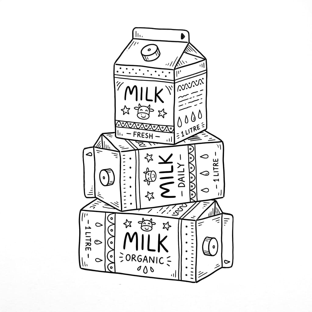 Stacked Milk Cartons drawing idea