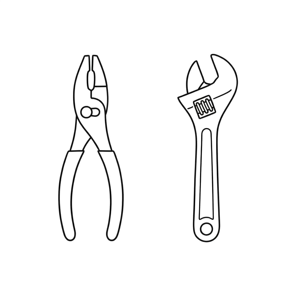 Pliers and Wrench Combo drawing idea