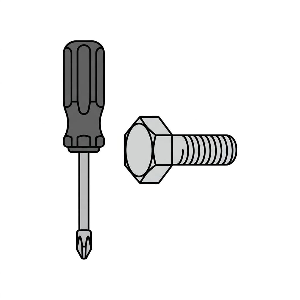 Screwdriver and Bolt Pair drawing idea