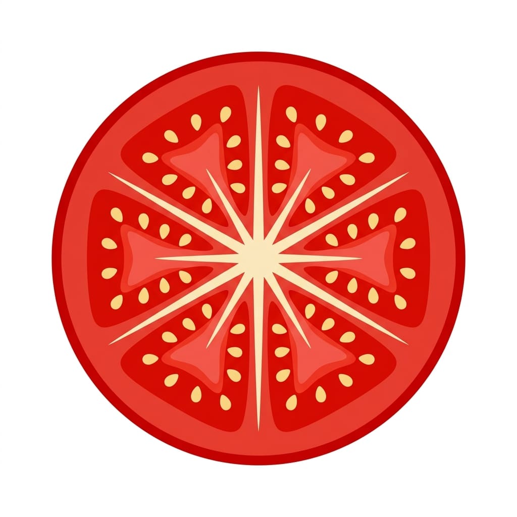 Tomato Slice Cross-Section drawing idea