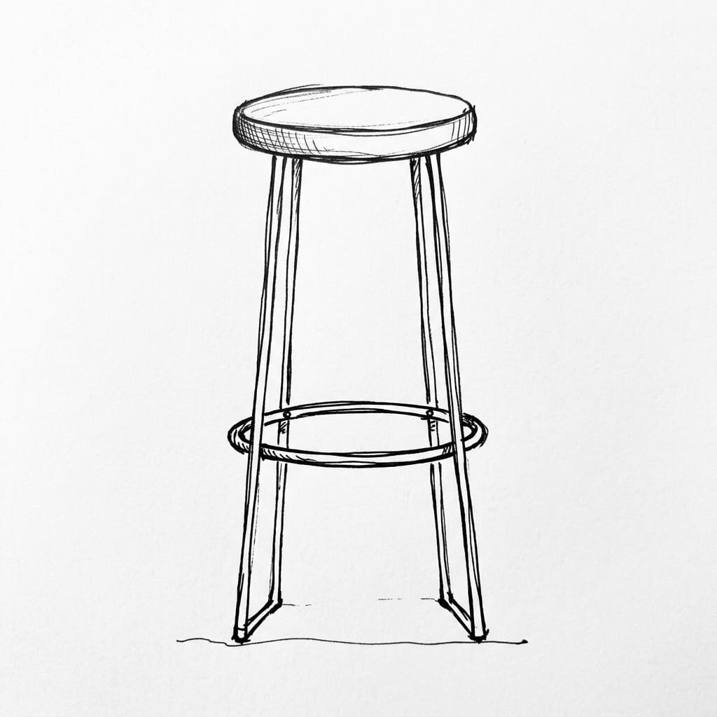 Bar_stool_with footrest drawing idea