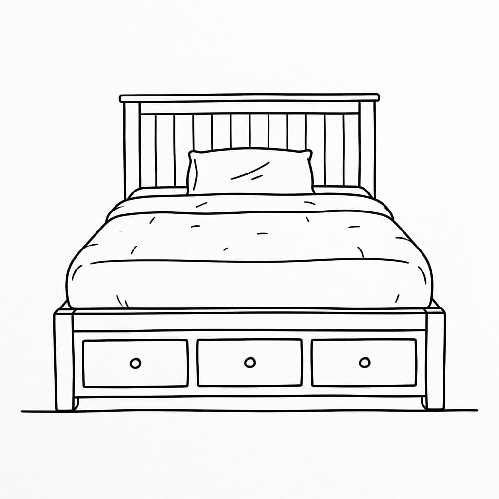 Bed_with_storage drawers drawing idea