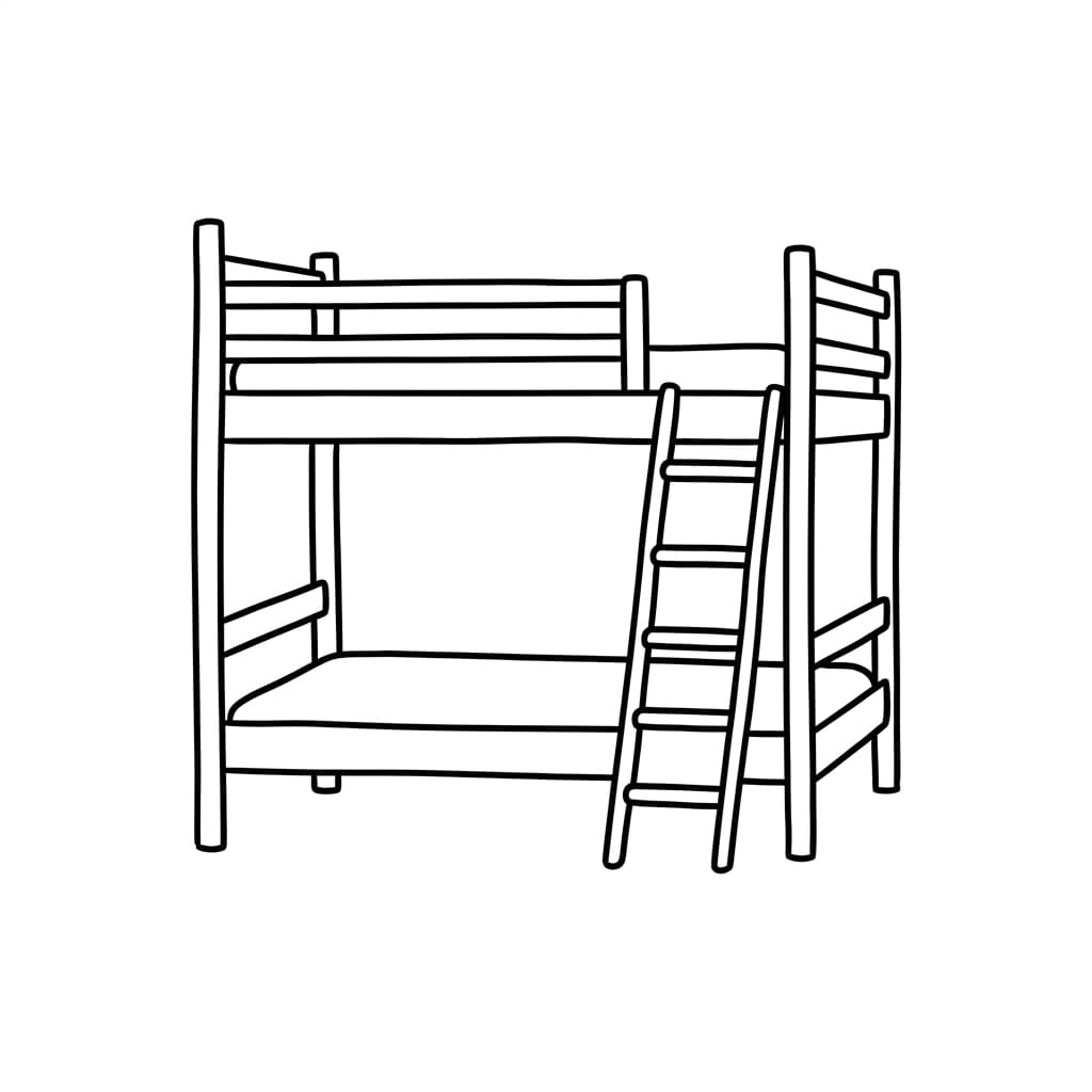Bunk_bed_with ladder drawing idea