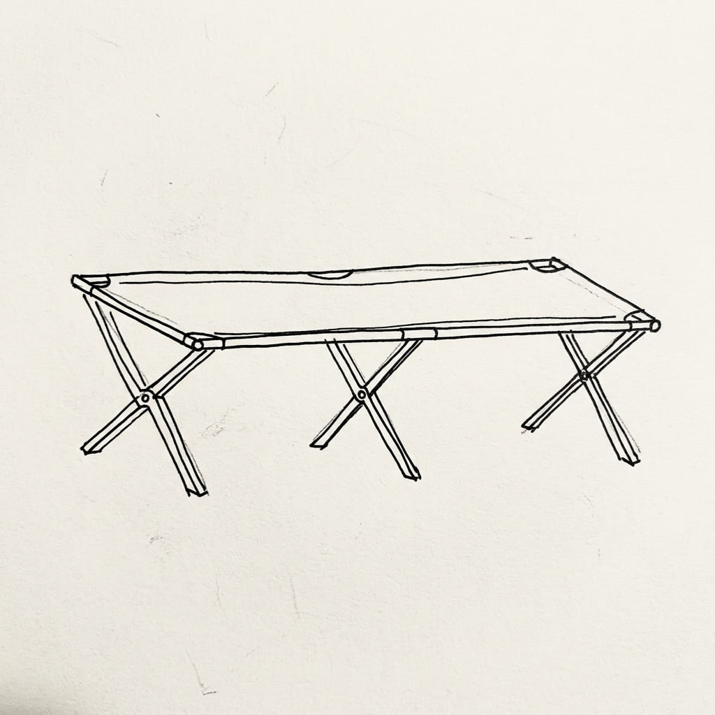 Camping_cot_bed drawing idea