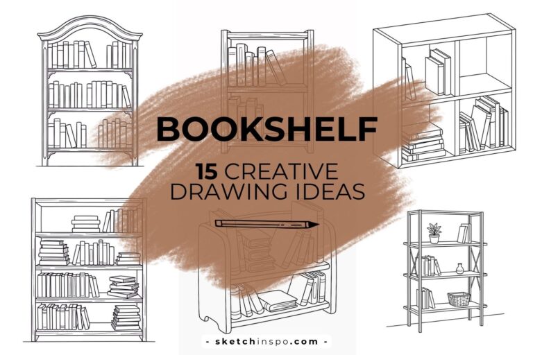 Creative Bookshelf Drawing Ideas